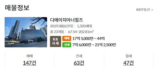 서울-최고가-아파트-디에이치아너힐즈-매물-정보