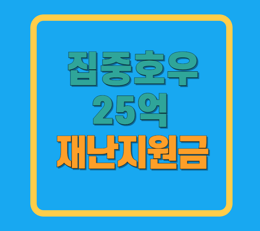 집중호우 피해 25억 긴급 지원금, 대상과 신청 절차는?