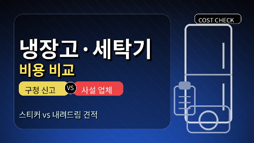 냉장고·세탁기 폐가전수거 비용 비교