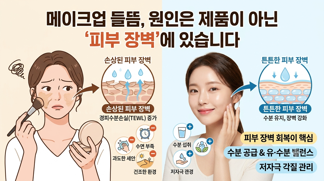 화장 들뜸 피부 원인