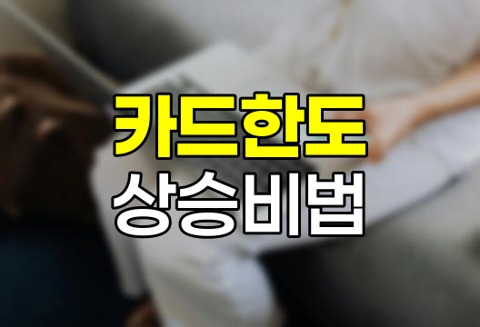 신용카드 한도 상승의 숨은 열쇠