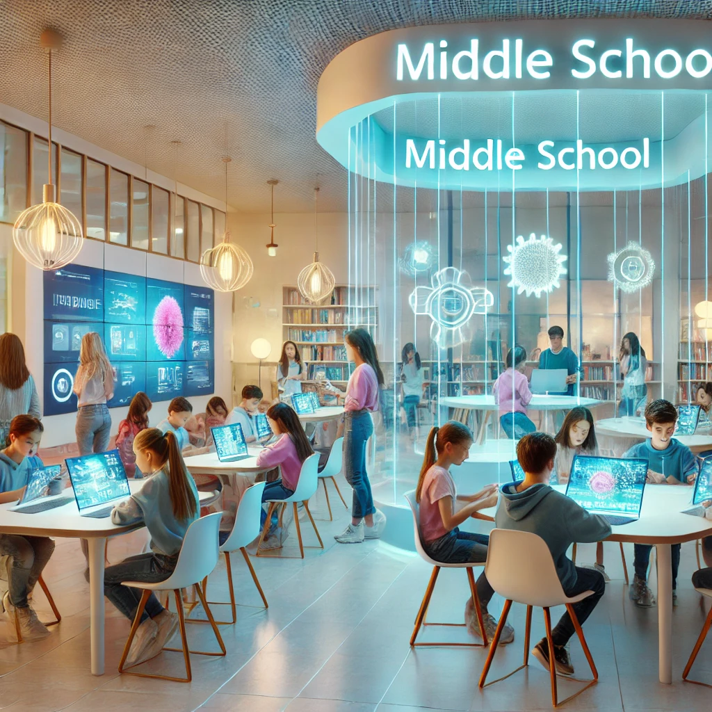 중학교 바뀌는 AI수업,과목통합에 대한 그림