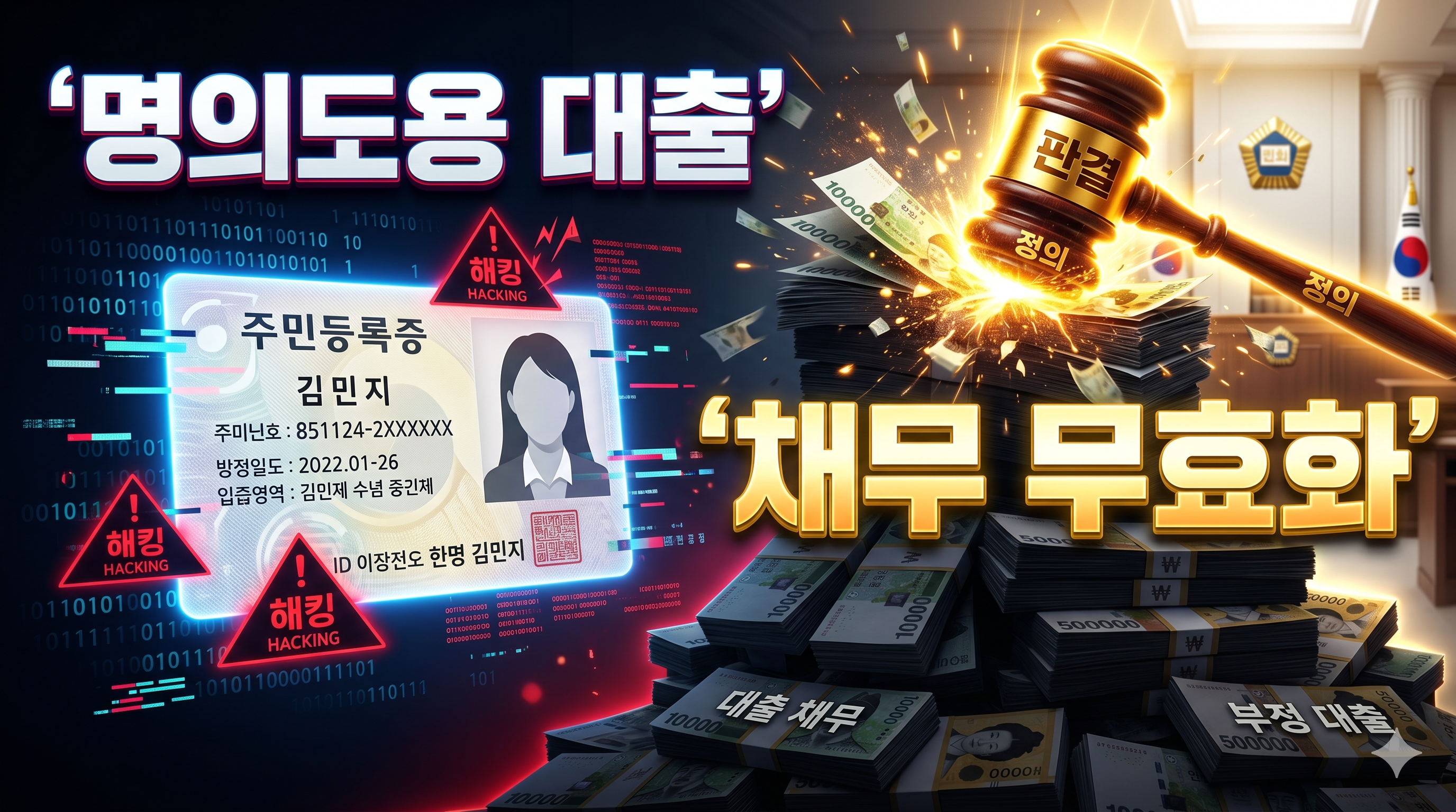 신분증 유출 알뜰폰 개통 명의도용 대출 피해구제를 위한 채무부존재확인소송 승소 기준 및 비대면 금융사고 책임분담 제도 비교 가이드