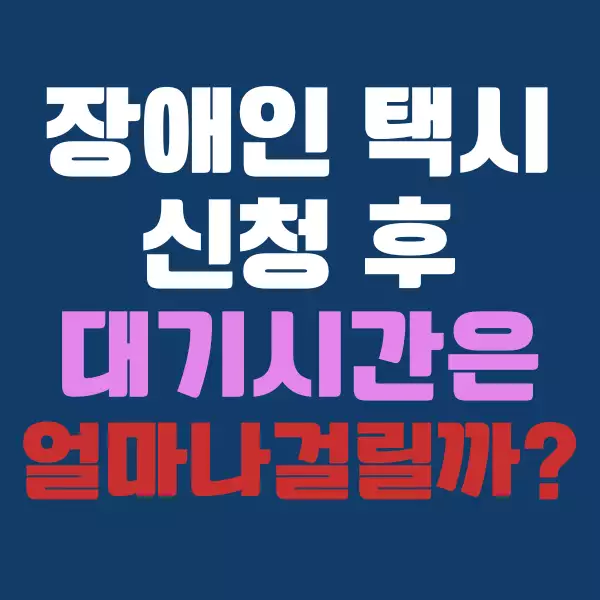 장애인 택시는 어떻게 신청하고 대기 시간은 얼마나 걸릴까