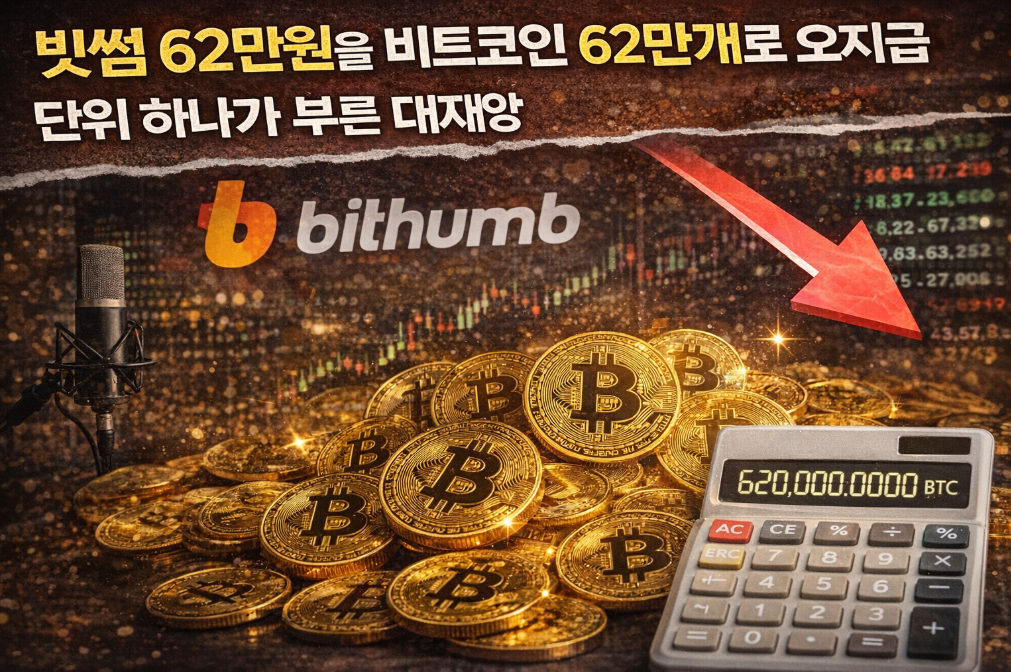 빗썸 62만원을 비트코인 62만개로 오지급, 단위 하나가 부른 대재앙