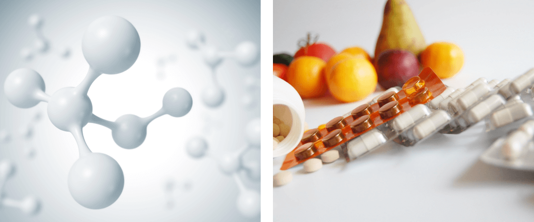 비타민 화학구조, 영양제 사진