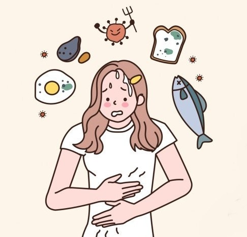 복통이 발생된 모습