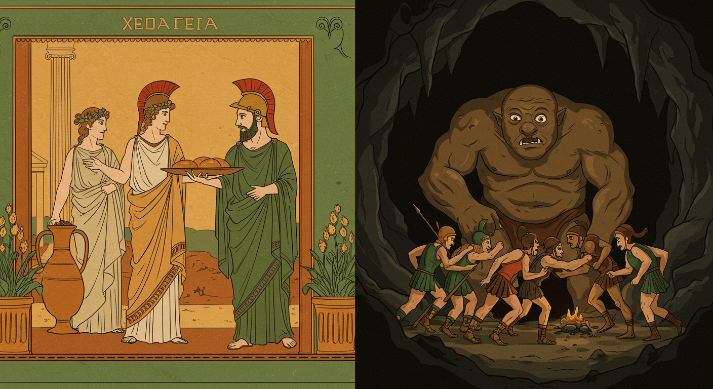 오디세이아와 길가메시 서사 비교 (크세니아, 문명, 환대 차이) 관련 사진