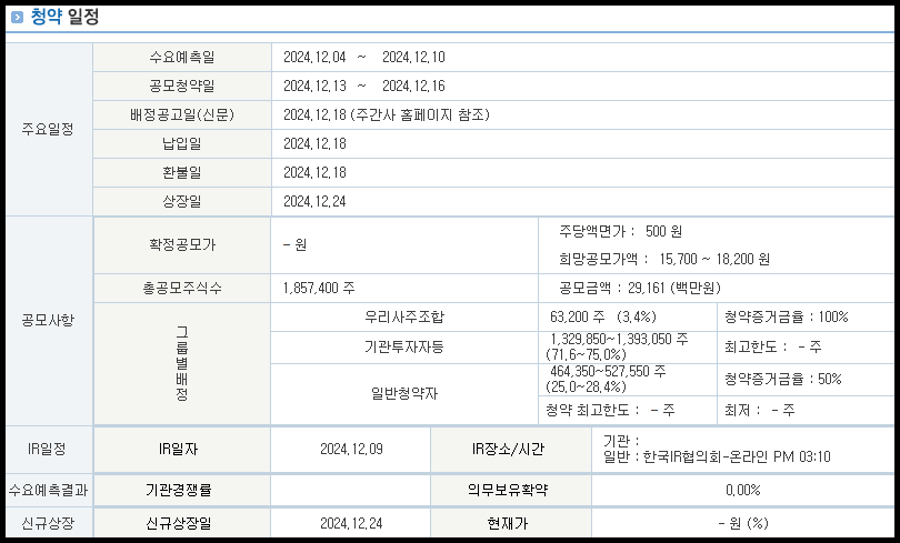 쓰리에이로직스 공모주 청약 일정