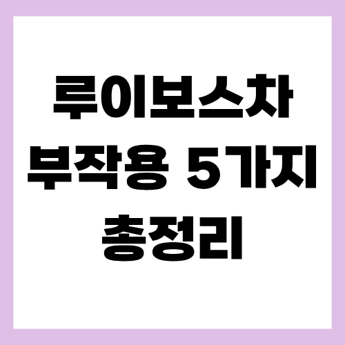 루이보스차 부작용 5가지 총정리