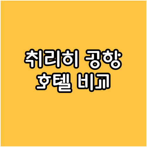 취리히 공항 호텔 선택 고민 끝 숙소