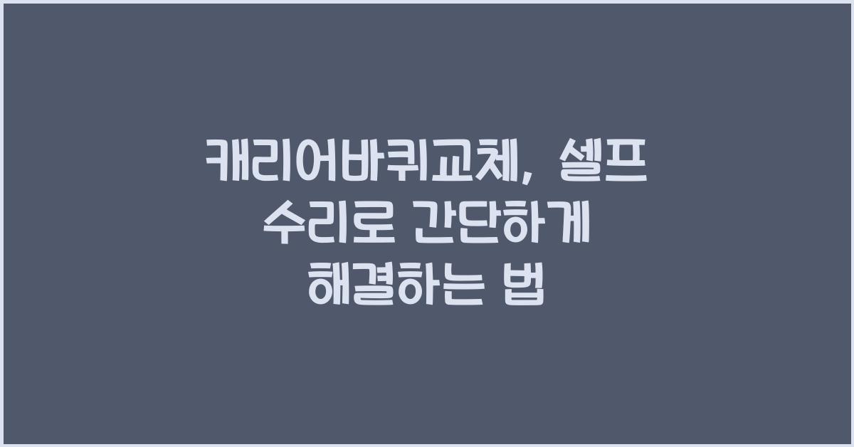 캐리어바퀴교체