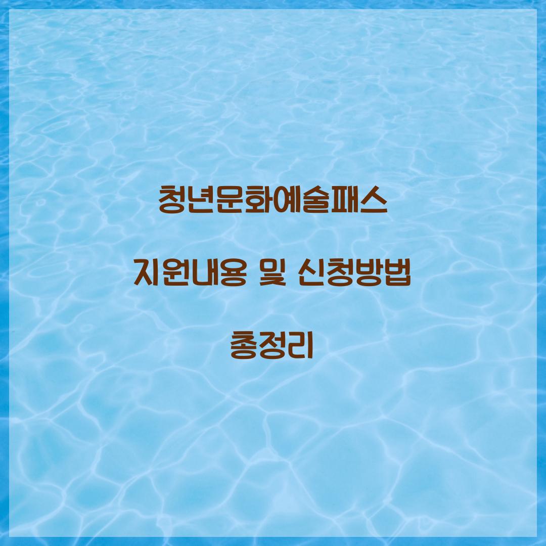 청년문화예술패스 지원내용