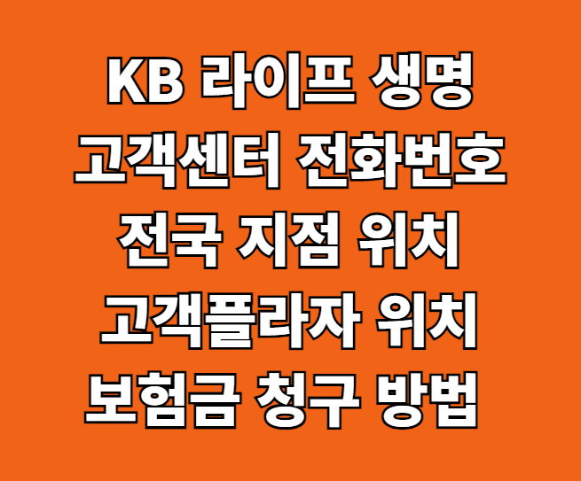 KB 라이프 생명 고객센터 지점 위치 썸네일