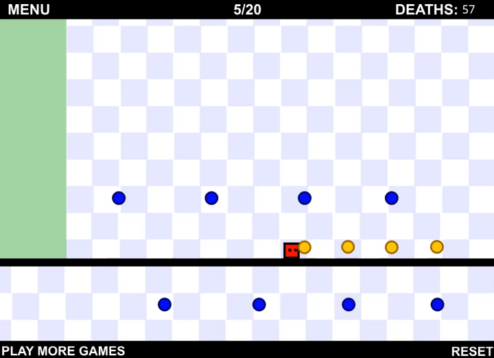 세상에서-가장-어려운-점프게임-플레이-일정하게-움직이는-도형들을-피해서-이동하는-화면