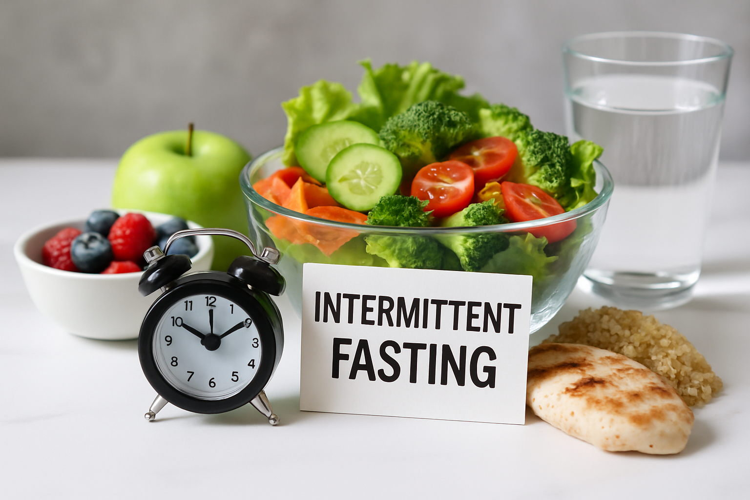 싱그러운 채소와 과일이 담긴 샐러드 볼