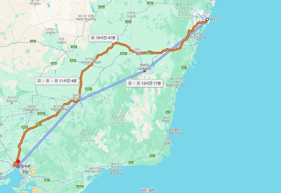 시드니에서 멜버른 트레인