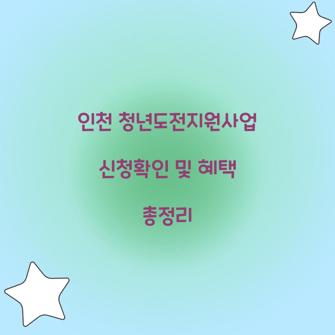 인천 청년도전지원사업 신청확인