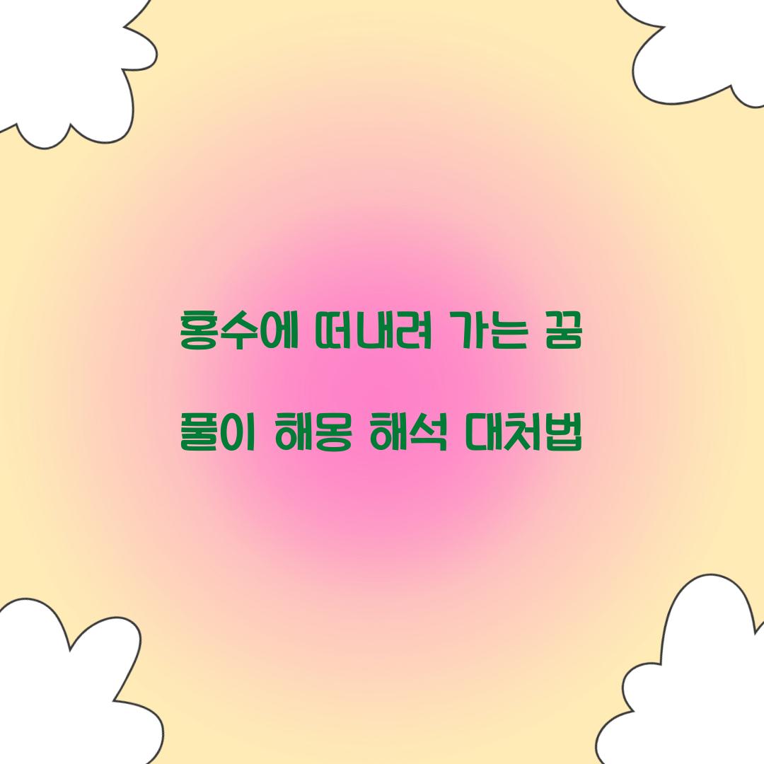 홍수에 떠내려 가는 꿈 풀이 해몽 해석