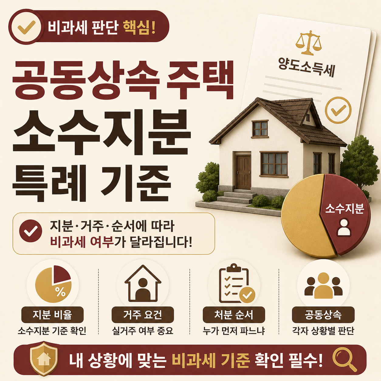 공동상속 주택 소수지분 양도세 비과세 판단 안내