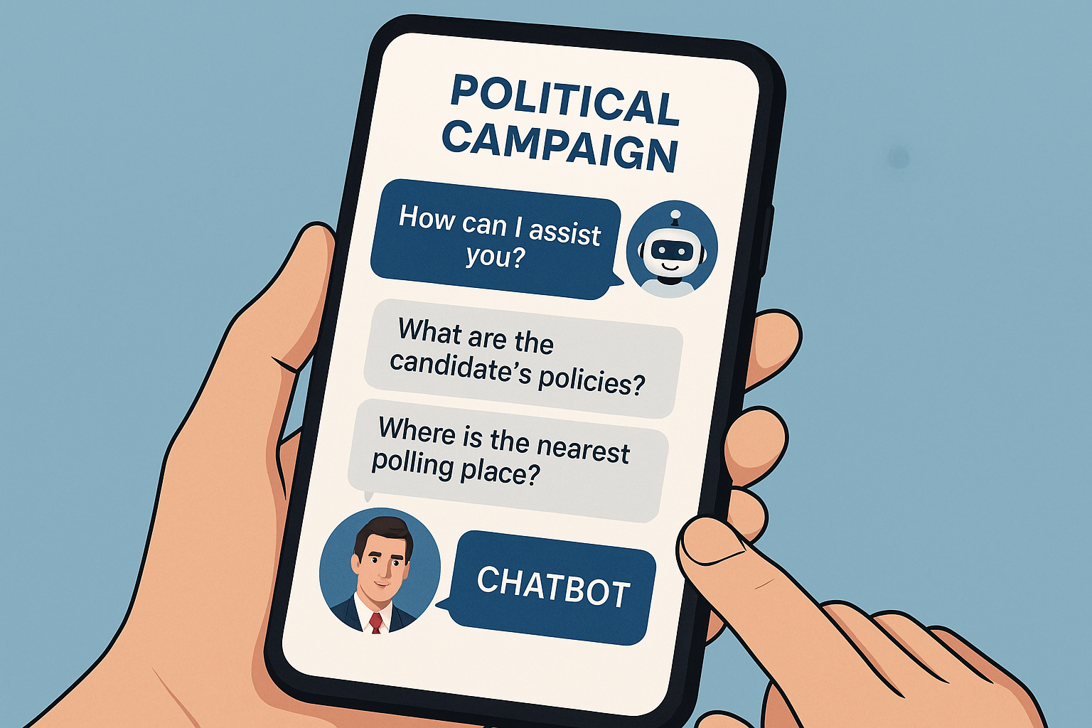 "챗봇, 24시간 유권자 상담원"에 대한 이미지입니다.