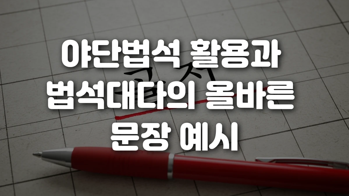 야단법석 활용과 법석대다의 올바른 문장 예시