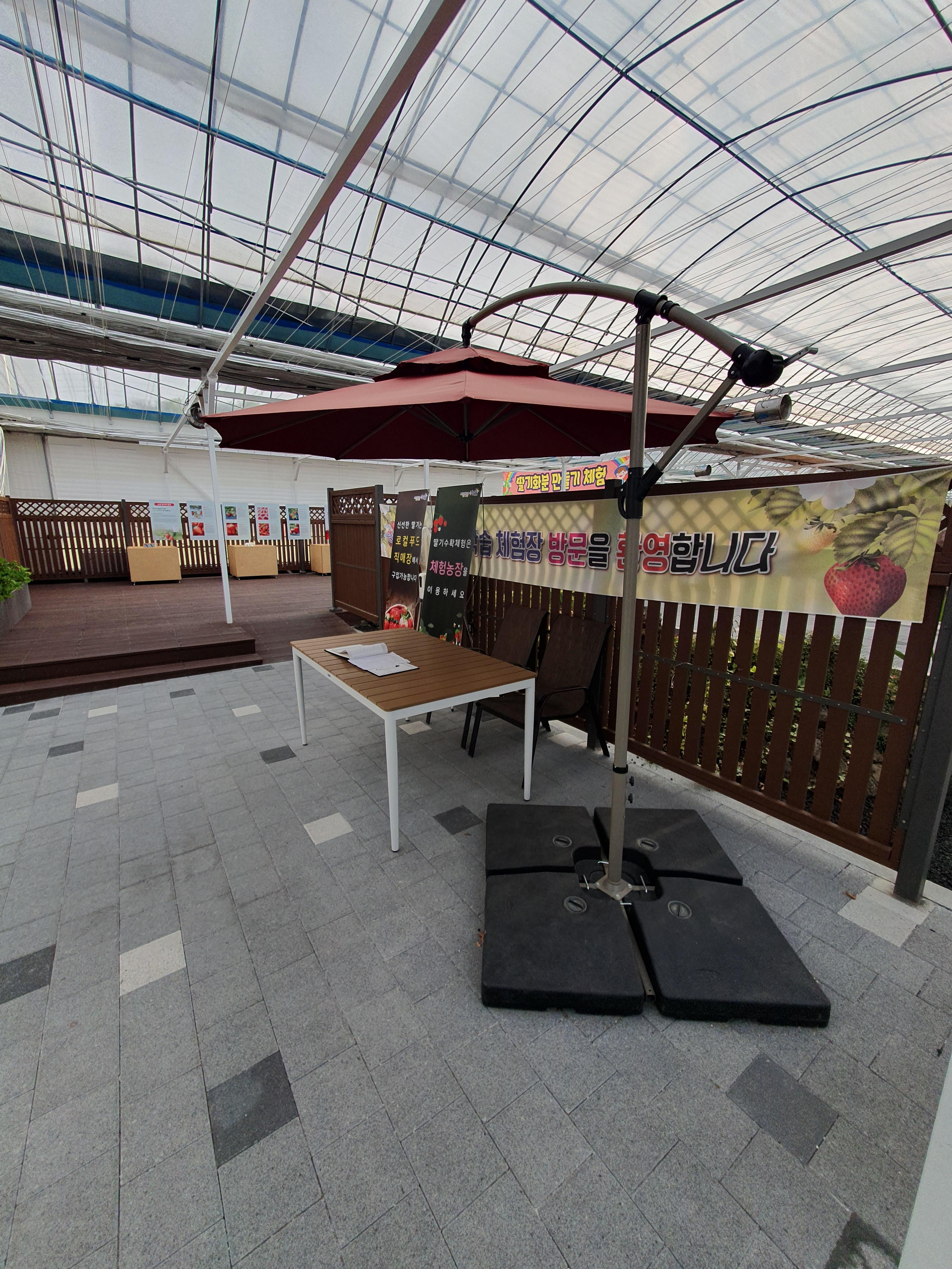 딸기재배온실안으로 들어오면, 딸기관련 체험을 할수 있는데.. 지금은 끝나서 할수가 없었습니다.