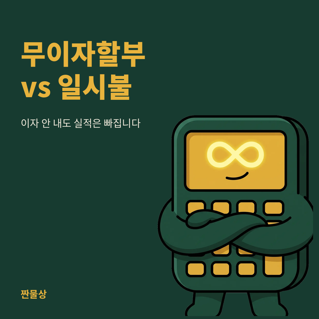 무이자할부 일시불 전월실적 비교