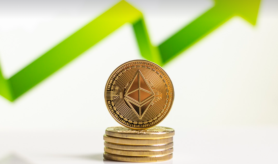 금화와 주식챠트 모양