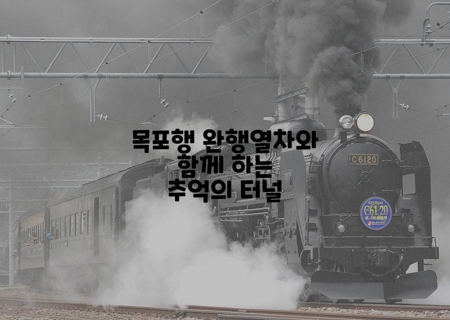 목포행 완행열차와 함께 하는 추억의 터널