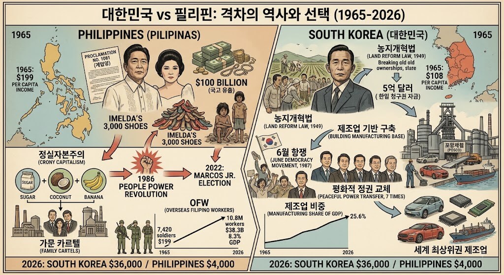 대한민국 vs 필리핀: 격차의 역사와 선택(1965~2026)