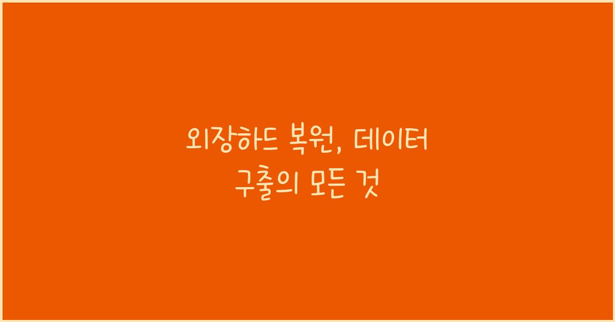 외장하드 복원