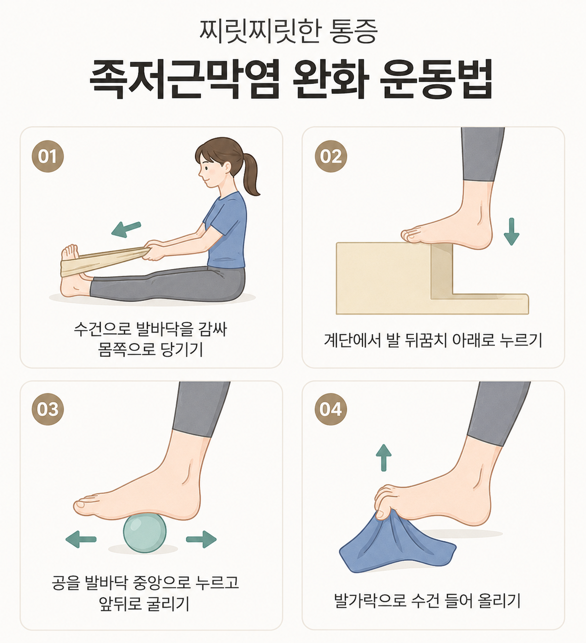 족저근막염 스트레칭 순서 정리