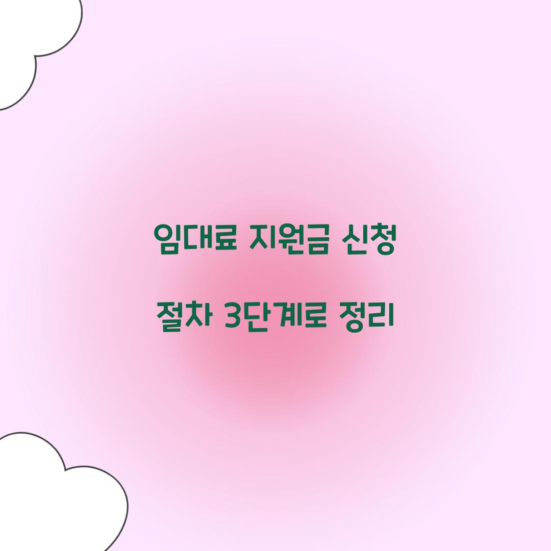 임대료 지원금 신청 절차 3단계로 정리  