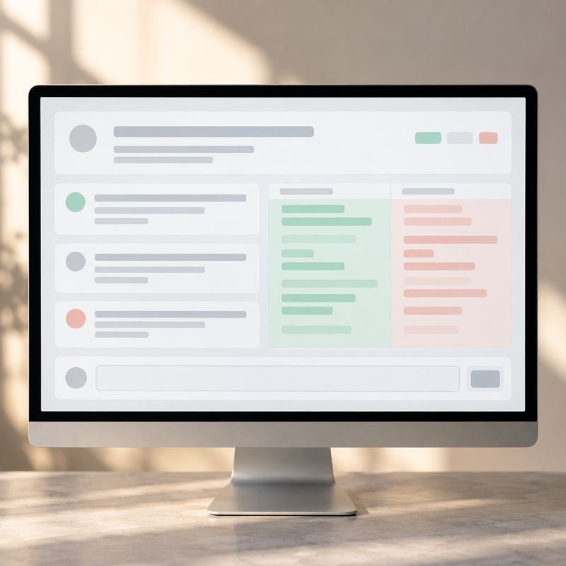 GitHub PR 상단의 Gemini 변경 요약과 아래쪽 리뷰 댓글 및 후속 질문 입력란을 세로로 배치한 캡처