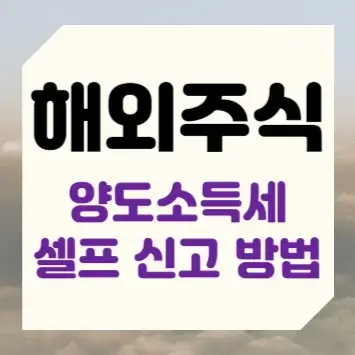 해외주식 양도소득세 셀프 신고 방법