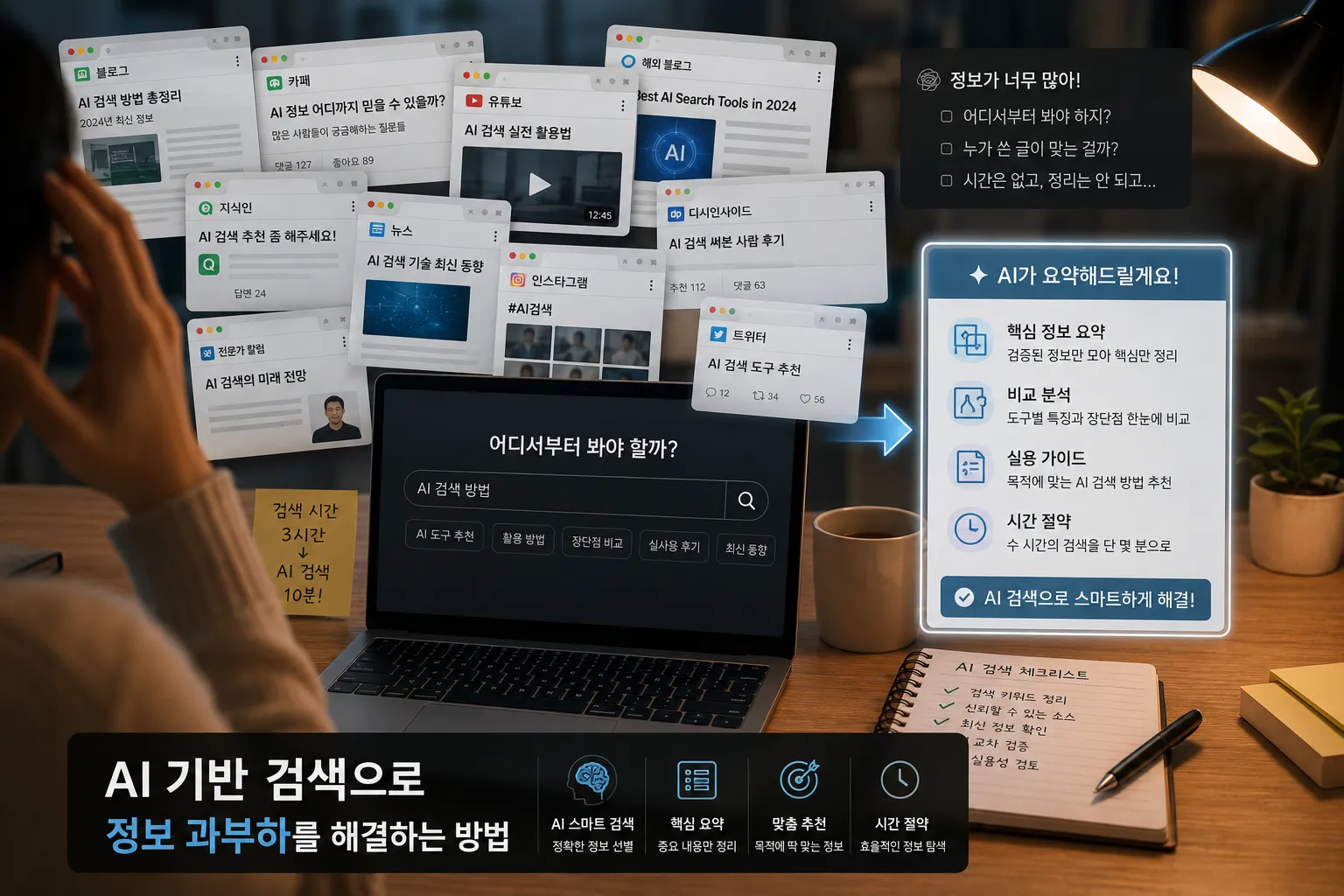 AI 검색 활용법 (검색 피로, 질문 설계, 정보 필터링)