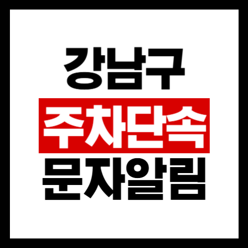 강남구 불법주정차 단속 문자알림