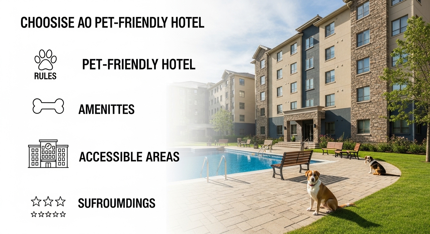 펫호텔 선택을 위한 5가지 핵심 체크리스트를 보여주는 인포그래픽 이미지