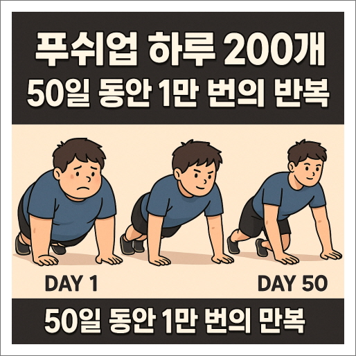 고도비만 푸쉬업 50일 신체 변화과정_푸쉬업