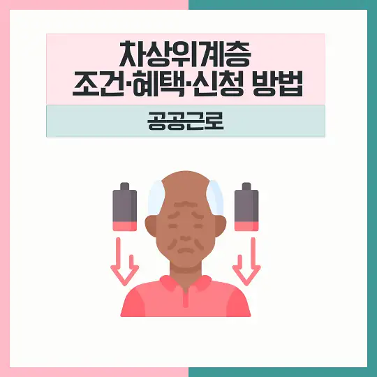 차상위계층 조건 혜택 신청 공공근로