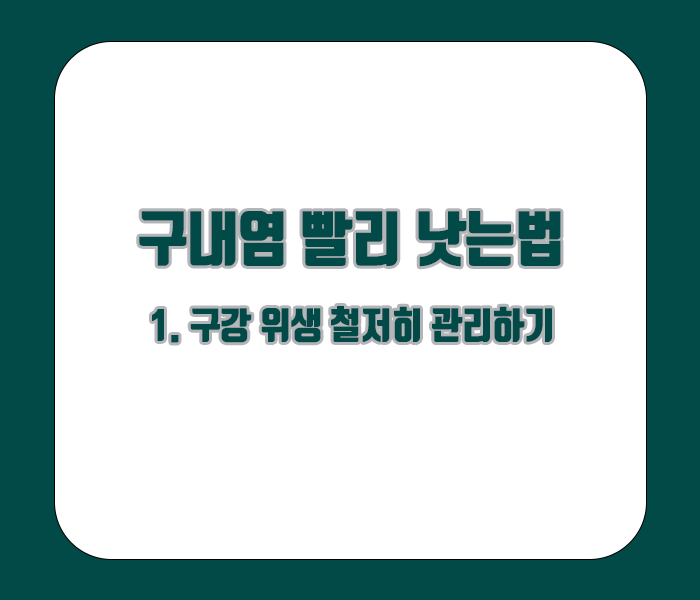 구내염 빨리 낫는법 - 구강 위생 철저히 관리하기
