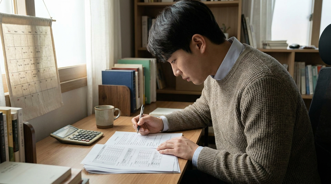 서류를 확인하는 직장인
