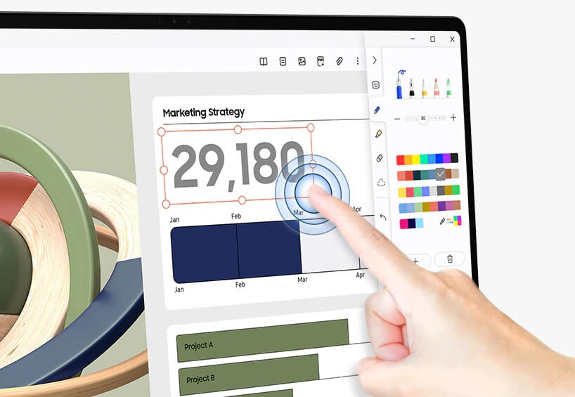 노트북 화면을 손가락으로 터치