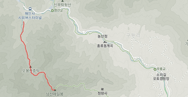 오봉산지도