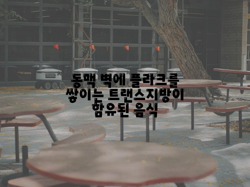 동맥 벽에 플라크를 쌓이는 트랜스지방이 함유된 음식