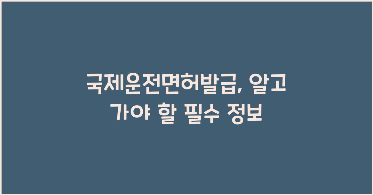국제운전면허발급
