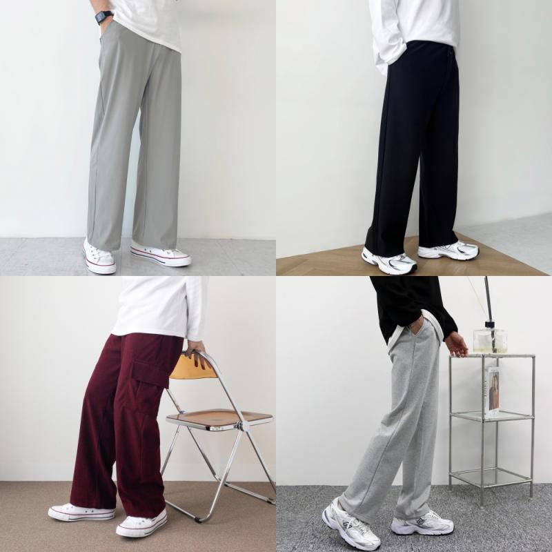 남자와이드팬츠 밴딩 편한 남자카고바지 겨울 남성기모바지 조거 골덴 스웻 통바지