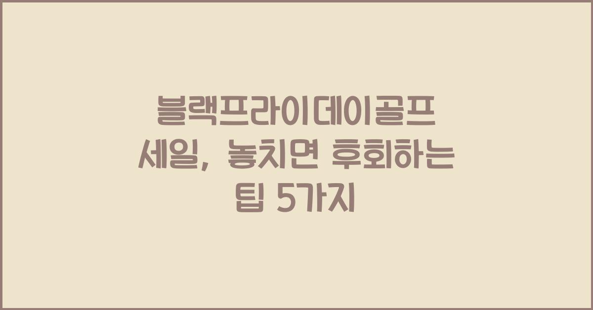 블랙프라이데이골프