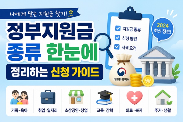 정부지원금 종류 한눈에 정리하는 신청 가이드
